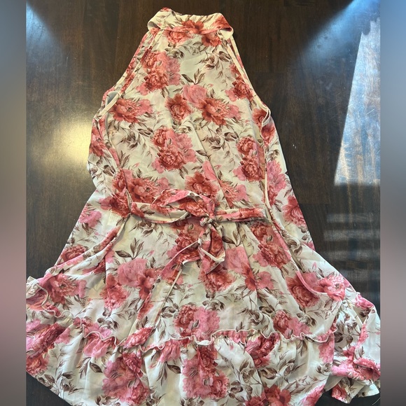 Ivory and pink floral print dress - Picture 3 of 3